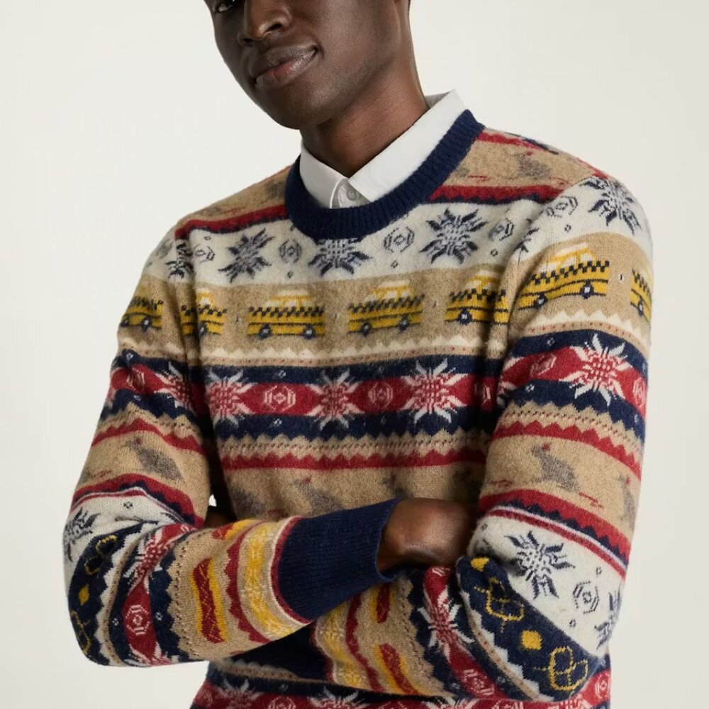 NEW BONOBOS Wool Nyc Fair Isle Sweater 1225 3m3 - Picture 4 of 7